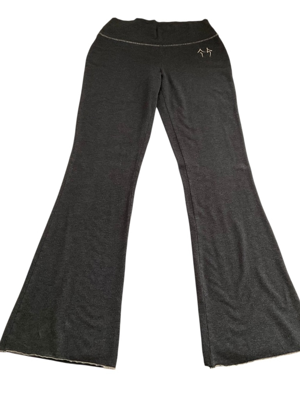 Green Apple Active Bamboo Flare Pants Sz S Gray Y2K Yoga Comfort Granola Girl